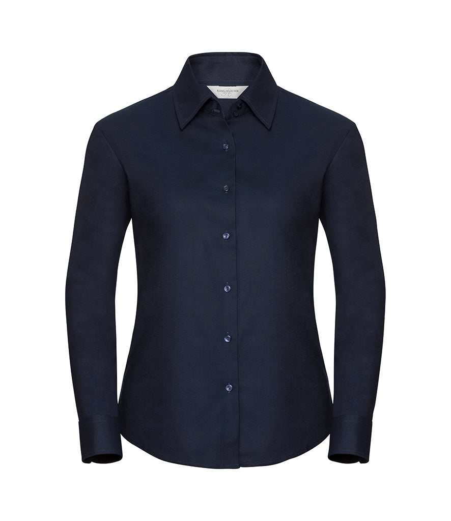 Russell Collection Ladies Long Sleeve Easy Care Oxford Shirt