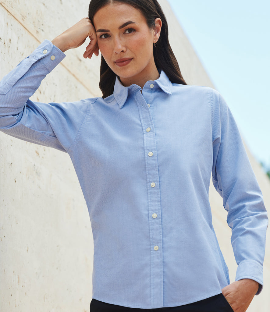 Henbury Ladies Long Sleeve Classic Oxford Shirt