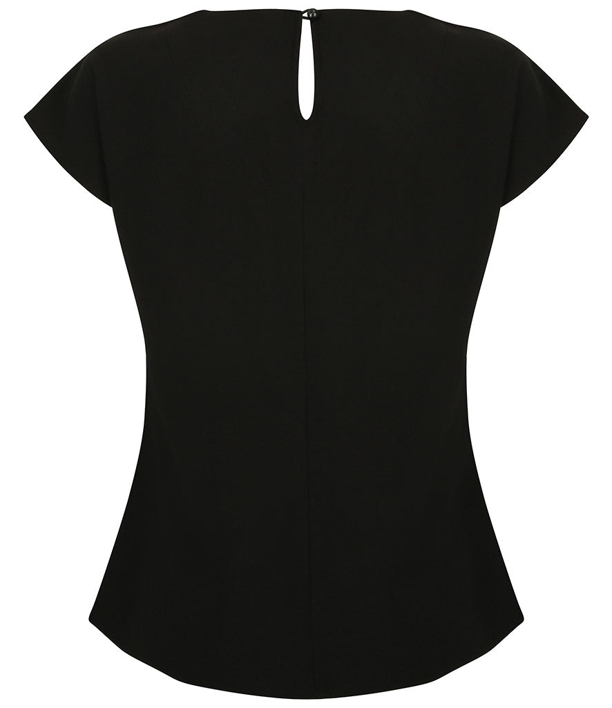 Henbury Ladies Pleat Front Short Sleeve Blouse