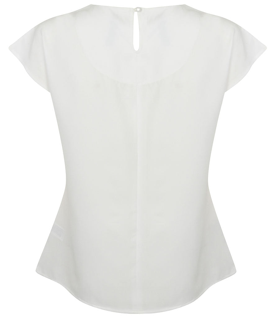Henbury Ladies Pleat Front Short Sleeve Blouse