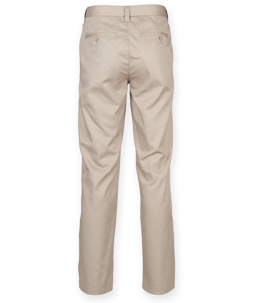 Henbury Ladies 65/35 Flat Fronted Chino Trousers