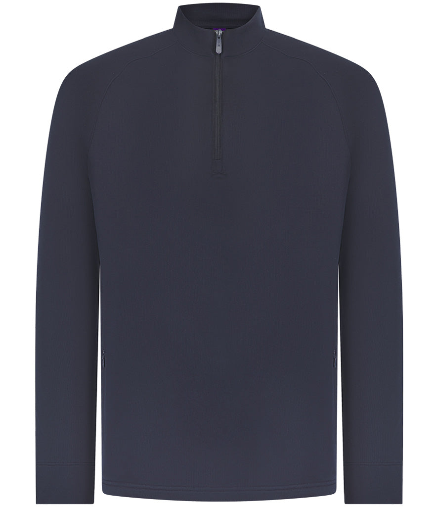 Henbury Zip Neck Wicking Top