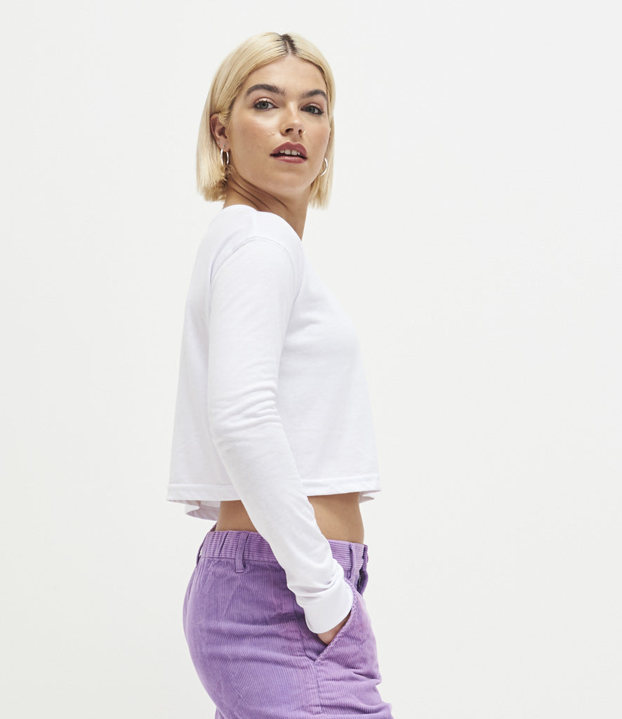 AWDis Ladies Long Sleeve Cropped T-Shirt