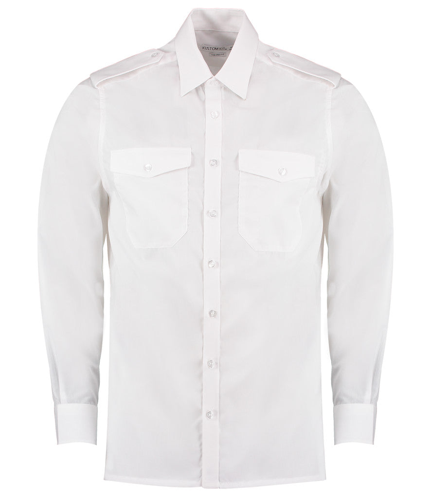 Kustom Kit Long Sleeve Tailored Pilot Shirt