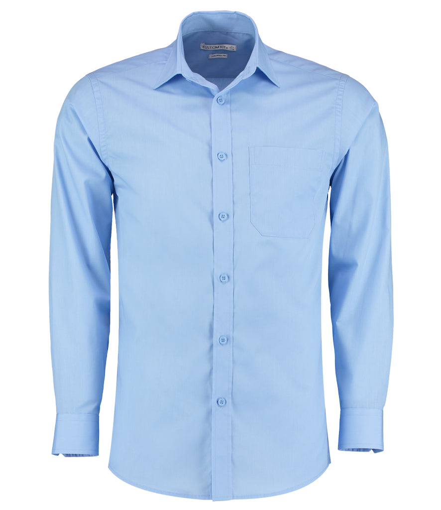 Kustom Kit Long Sleeve Tailored Poplin Shirt