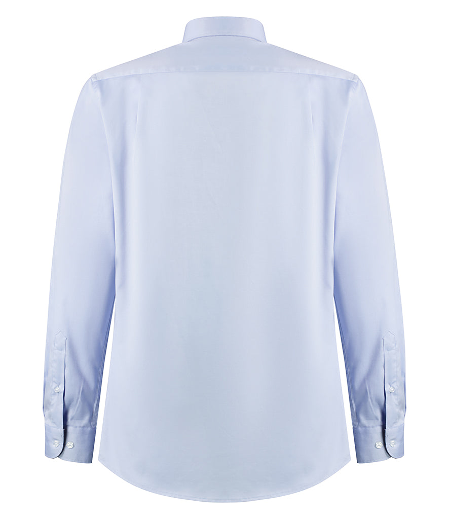 Kustom Kit Premium Long Sleeve Contrast Tailored Oxford Shirt