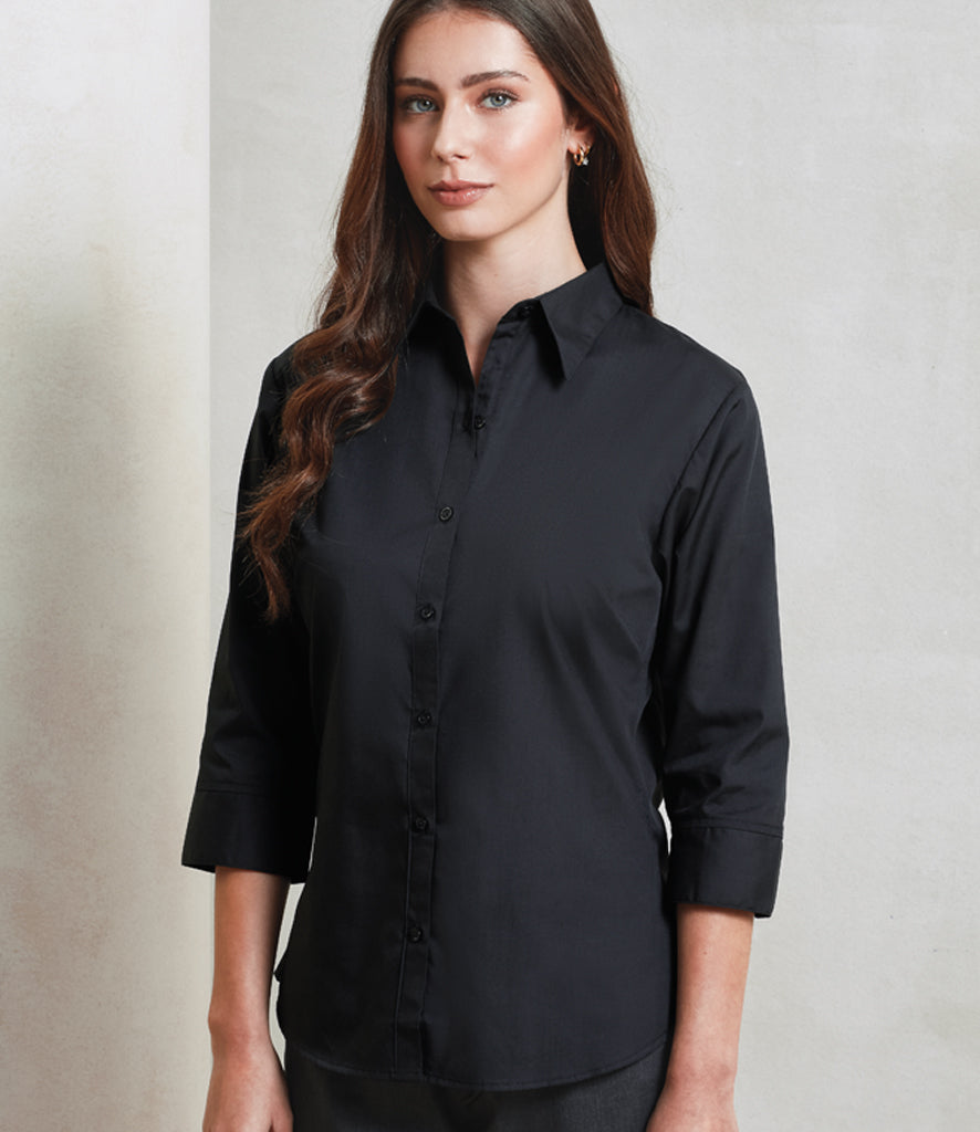 Premier Ladies 3/4 Sleeve Poplin Blouse