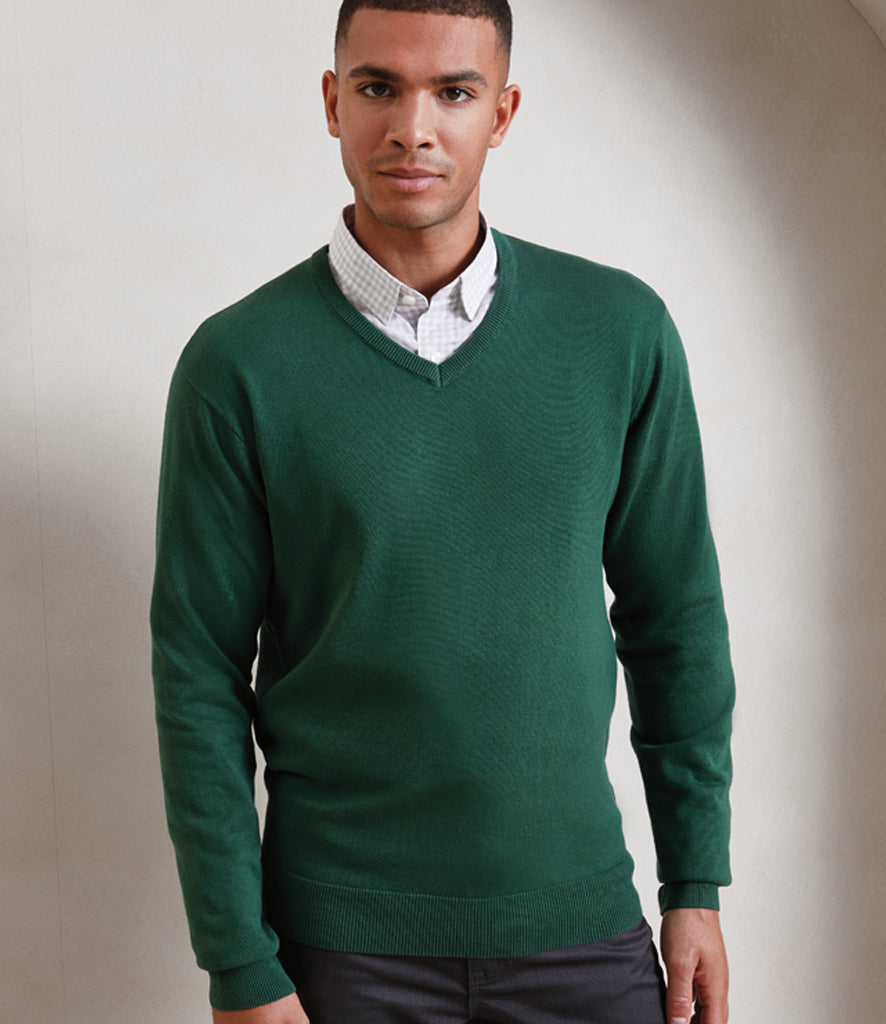 Premier Knitted Cotton Acrylic V Neck Sweater