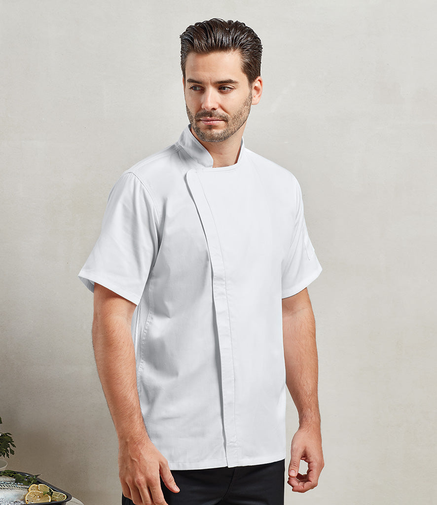 Premier Short Sleeve Zipped Chef's Jacket