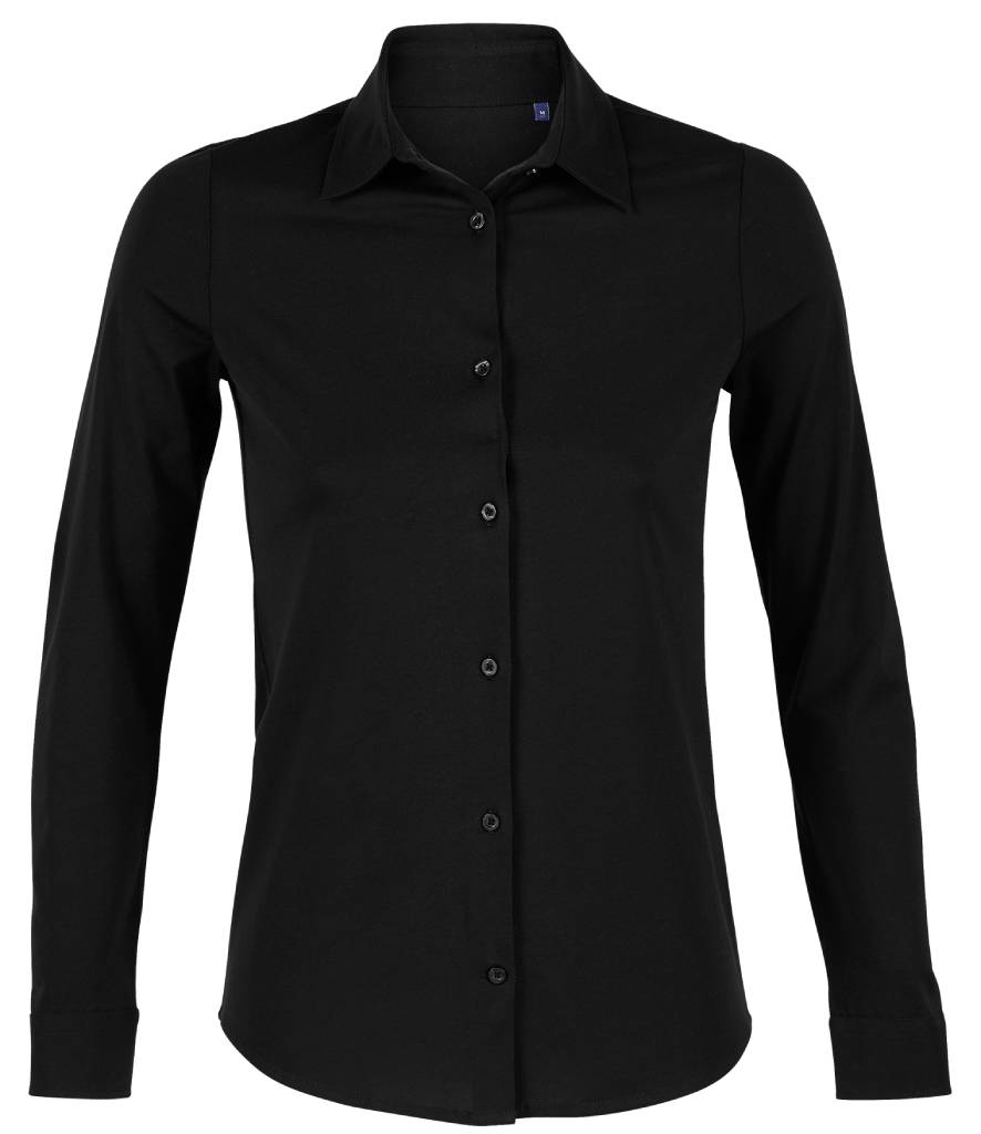 NEOBLU Ladies Balthazar Jersey Long Sleeve Shirt | Deep Black