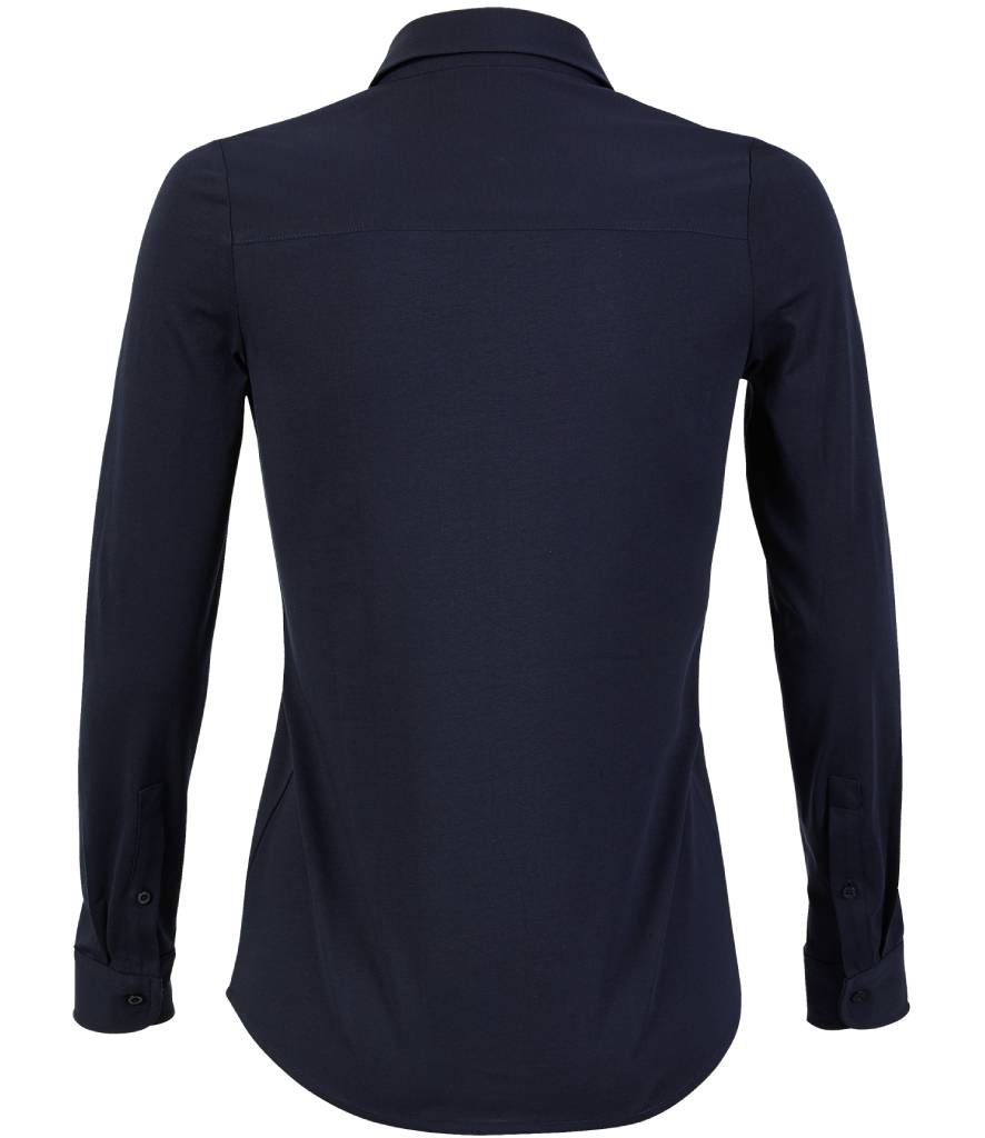 NEOBLU Ladies Balthazar Jersey Long Sleeve Shirt | Deep Black