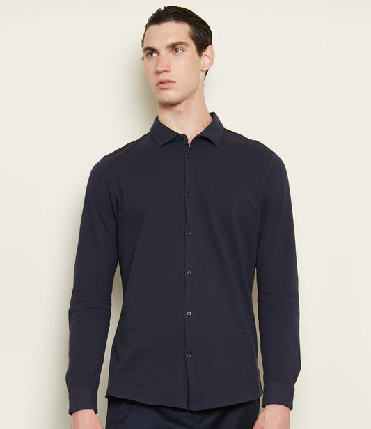 NEOBLU Basile Organic Cotton Long Sleeve Piqué Shirt