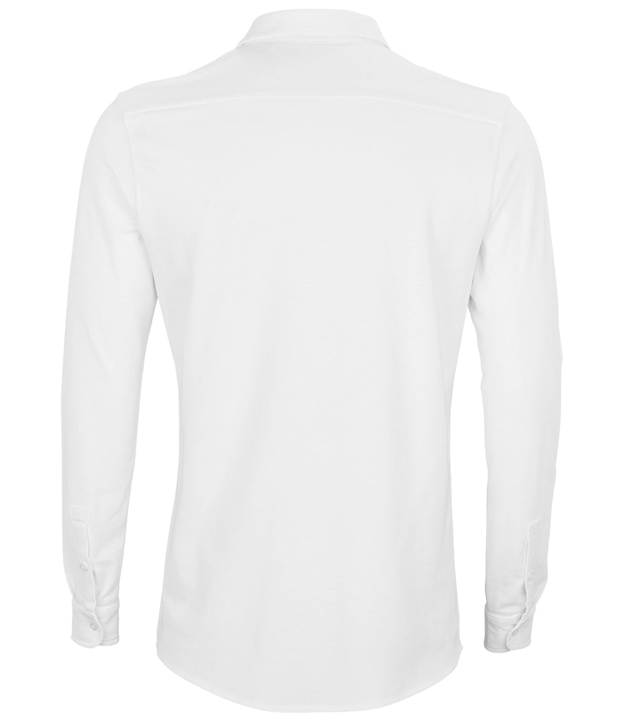 NEOBLU Basile Organic Cotton Long Sleeve Piqué Shirt