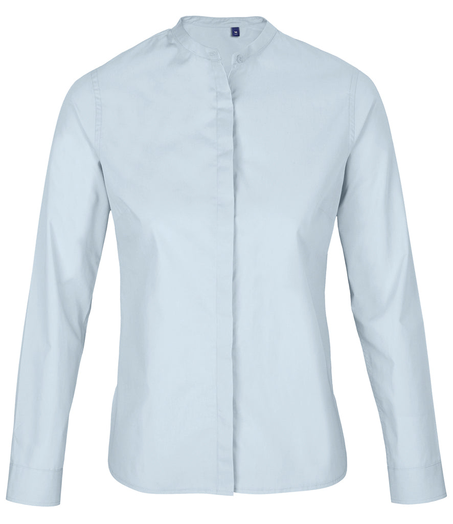 NEOBLU Ladies Bart Mao Collar Long Sleeve Poplin Shirt