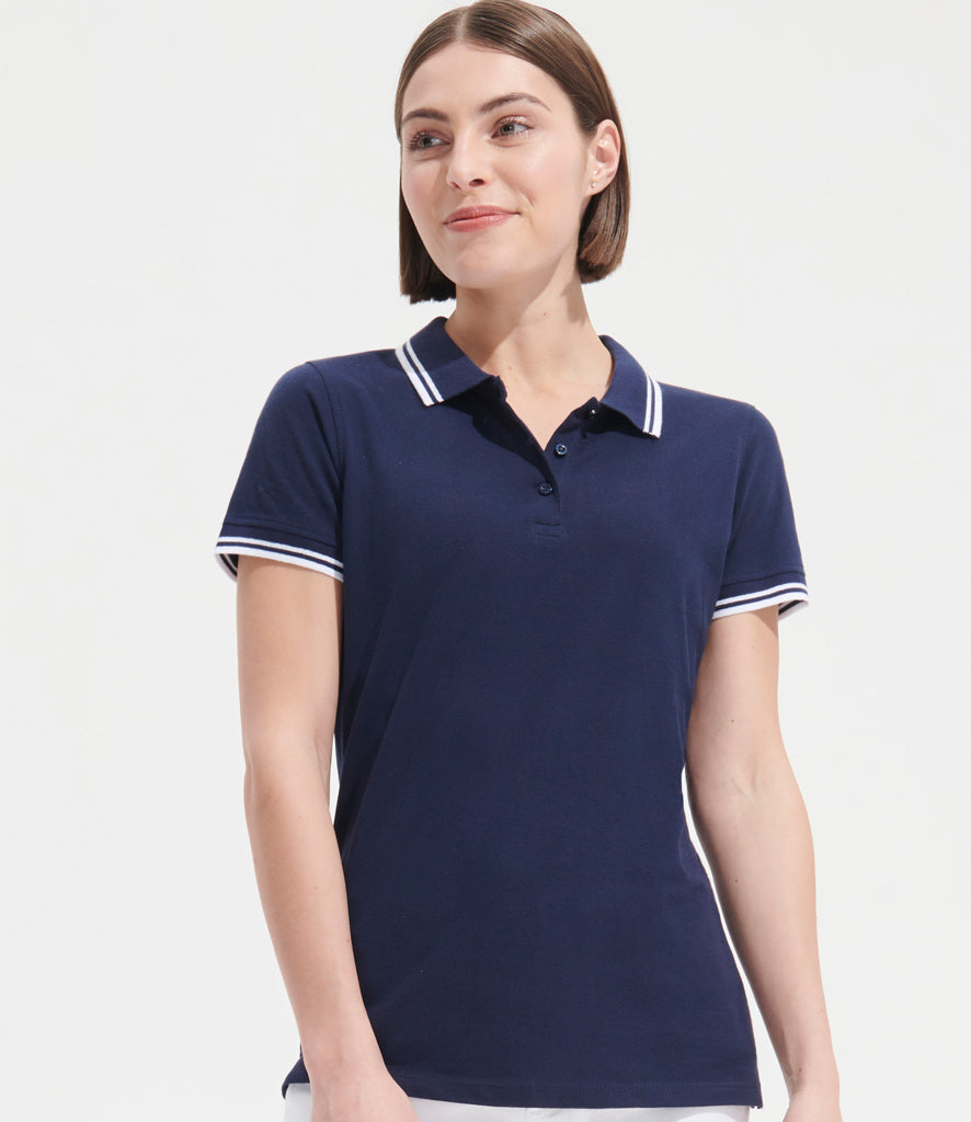 SOL'S Ladies Pasadena Tipped Cotton PiquÃ© Polo Shirt