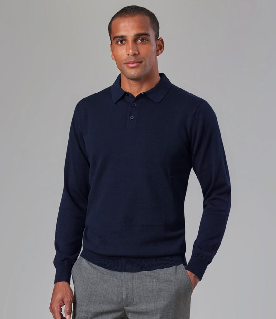 Brook Taverner Casper Knitted Long Sleeve Polo Shirt