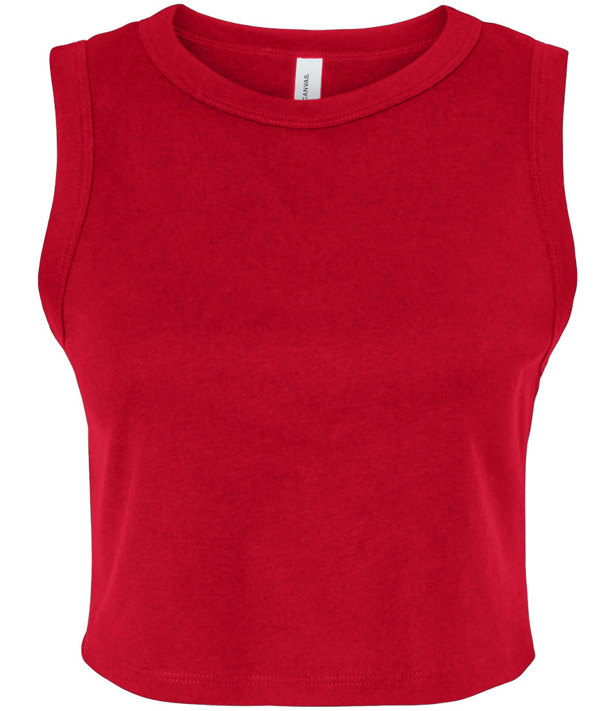 Bella Ladies Micro Rib Muscle Crop Tank Top