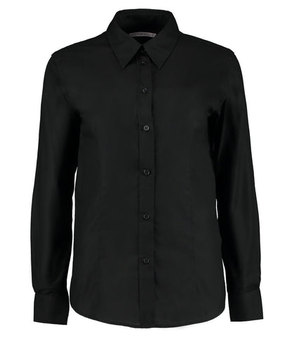 Kustom Kit Ladies Long Sleeve Tailored Workwear Oxford Shirt