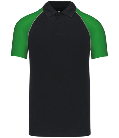 Kariban Baseball Cotton Piqué Polo Shirt