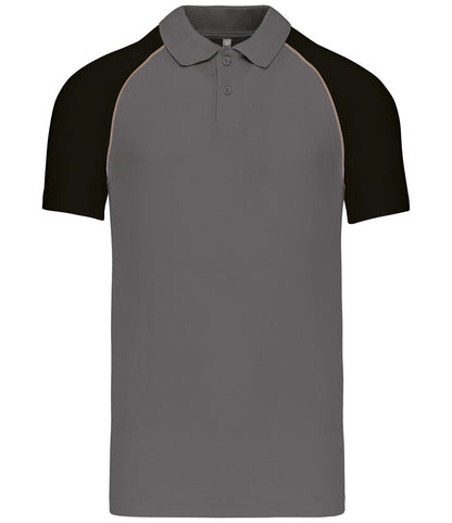 Kariban Baseball Cotton Piqué Polo Shirt