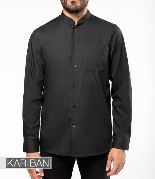 Kariban Long Sleeve Mandarin Collar Shirt