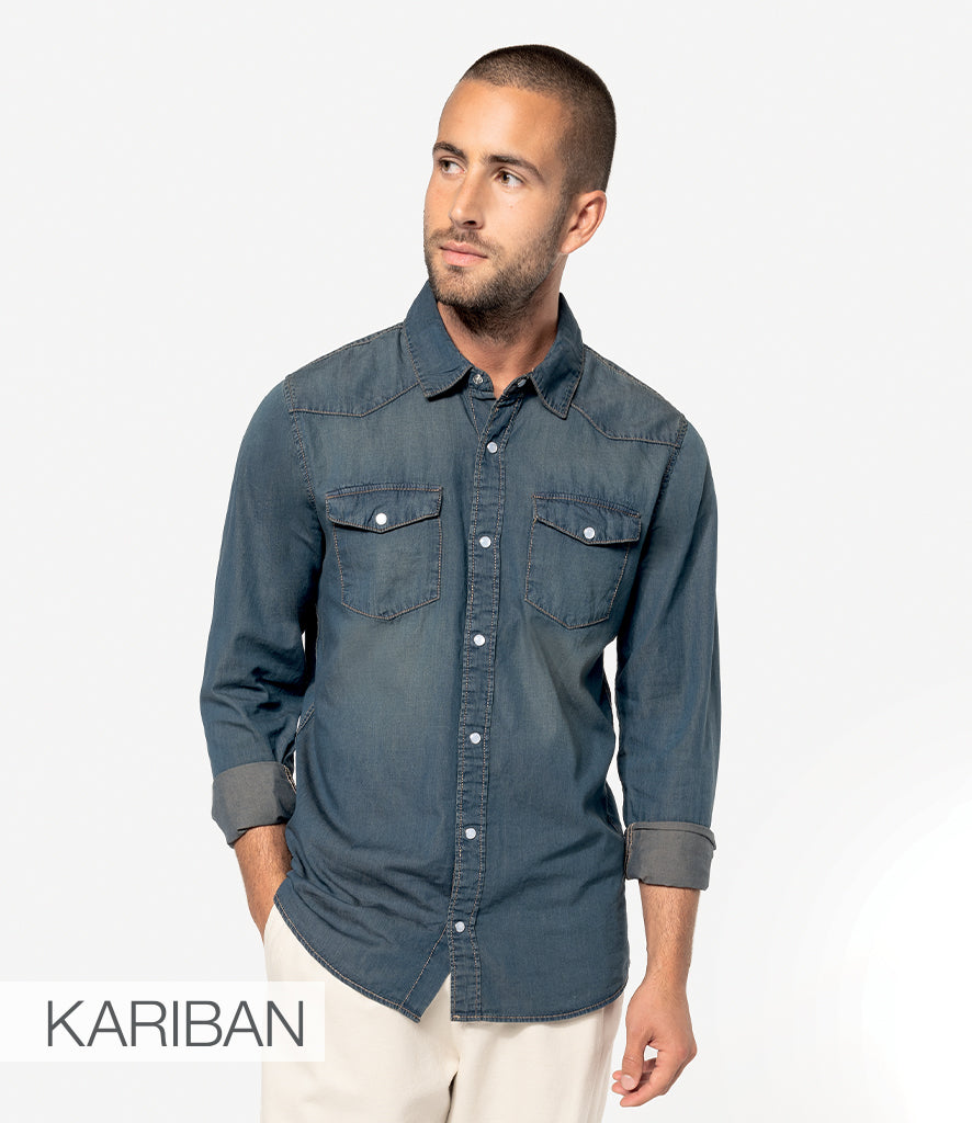 Kariban Long Sleeve Denim Shirt