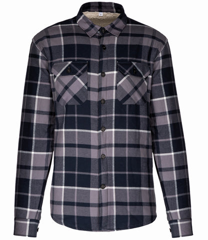 Kariban Sherpa Lined Checked Shirt Jacket