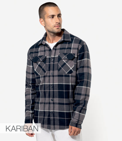 Kariban Sherpa Lined Checked Shirt Jacket