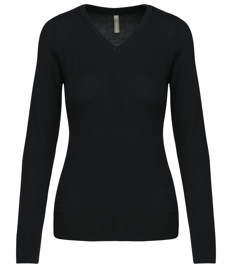 Kariban Ladies Cotton Acrylic V Neck Sweater