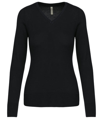 Kariban Ladies Cotton Acrylic V Neck Sweater