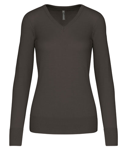 Kariban Ladies Cotton Acrylic V Neck Sweater