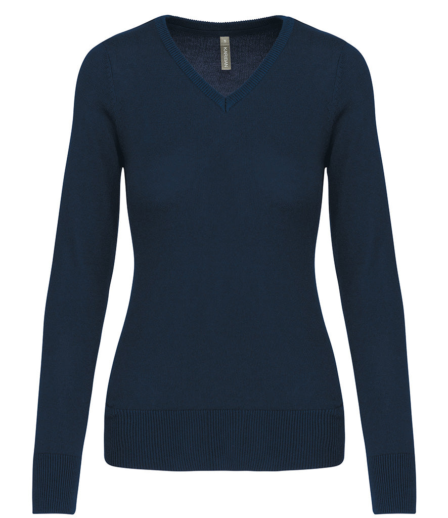 Kariban Ladies Cotton Acrylic V Neck Sweater