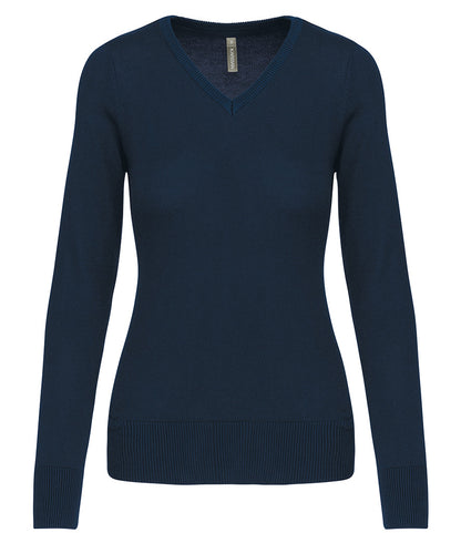 Kariban Ladies Cotton Acrylic V Neck Sweater