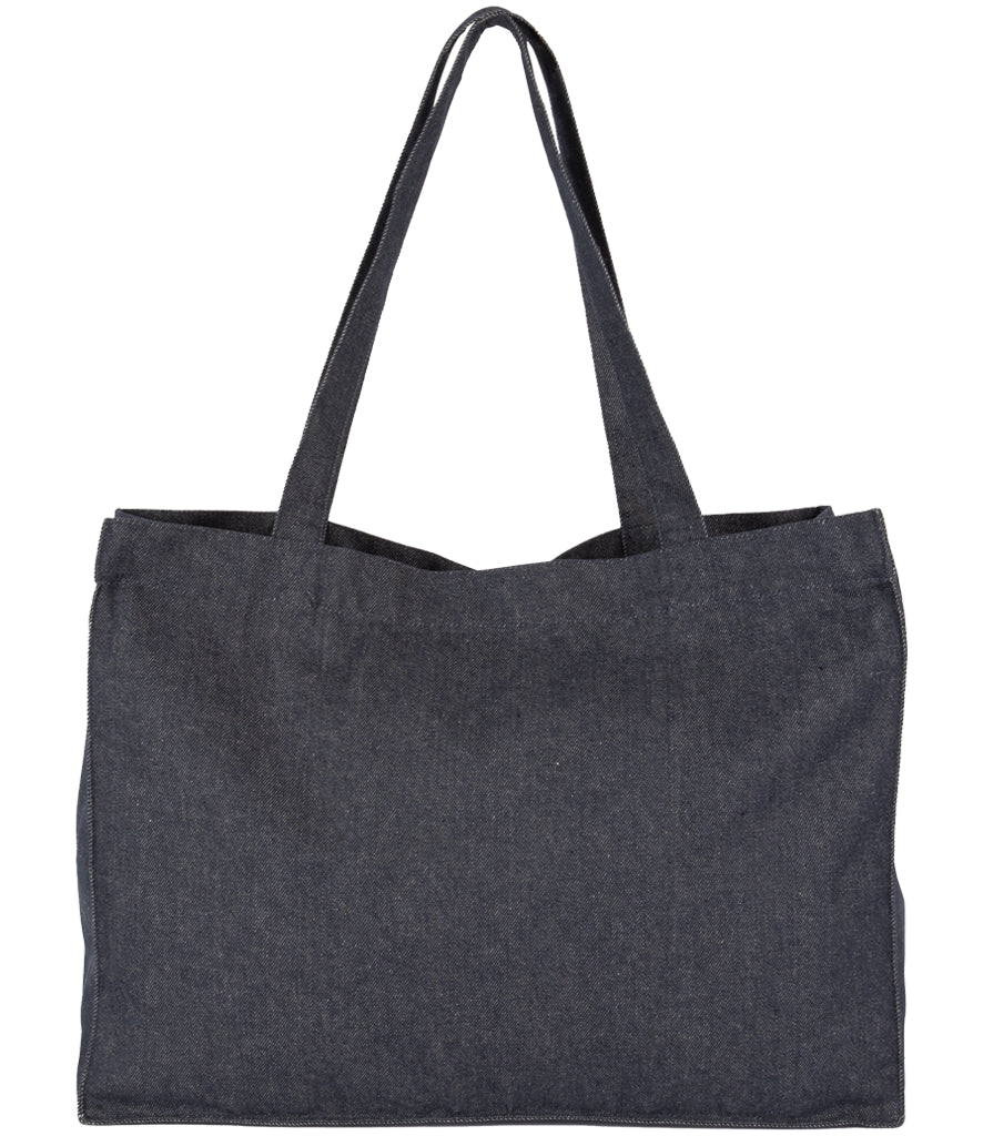 Kimood Large Recycled Cotton Denim Look Shopping Bag