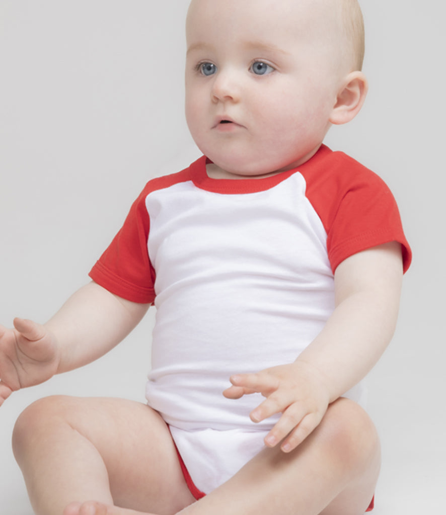 Larkwood Essential Short Sleeve Baby Baseball Bodysuit