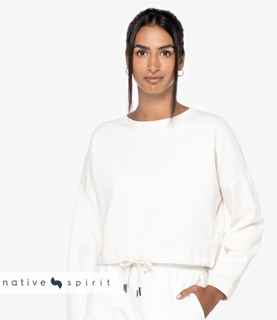 Native Spirit Ladies Oversized Cropped Sweatshirt