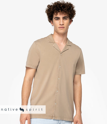 Native Spirit Jersey Short Sleeve Bowling Collar Shirt