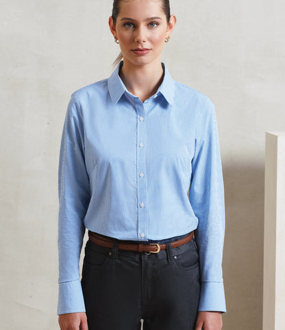 Premier Ladies Gingham Long Sleeve Shirt