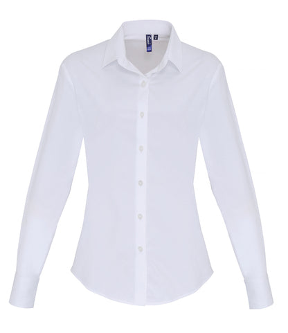 Premier Ladies Long Sleeve Stretch Fit Poplin Shirt