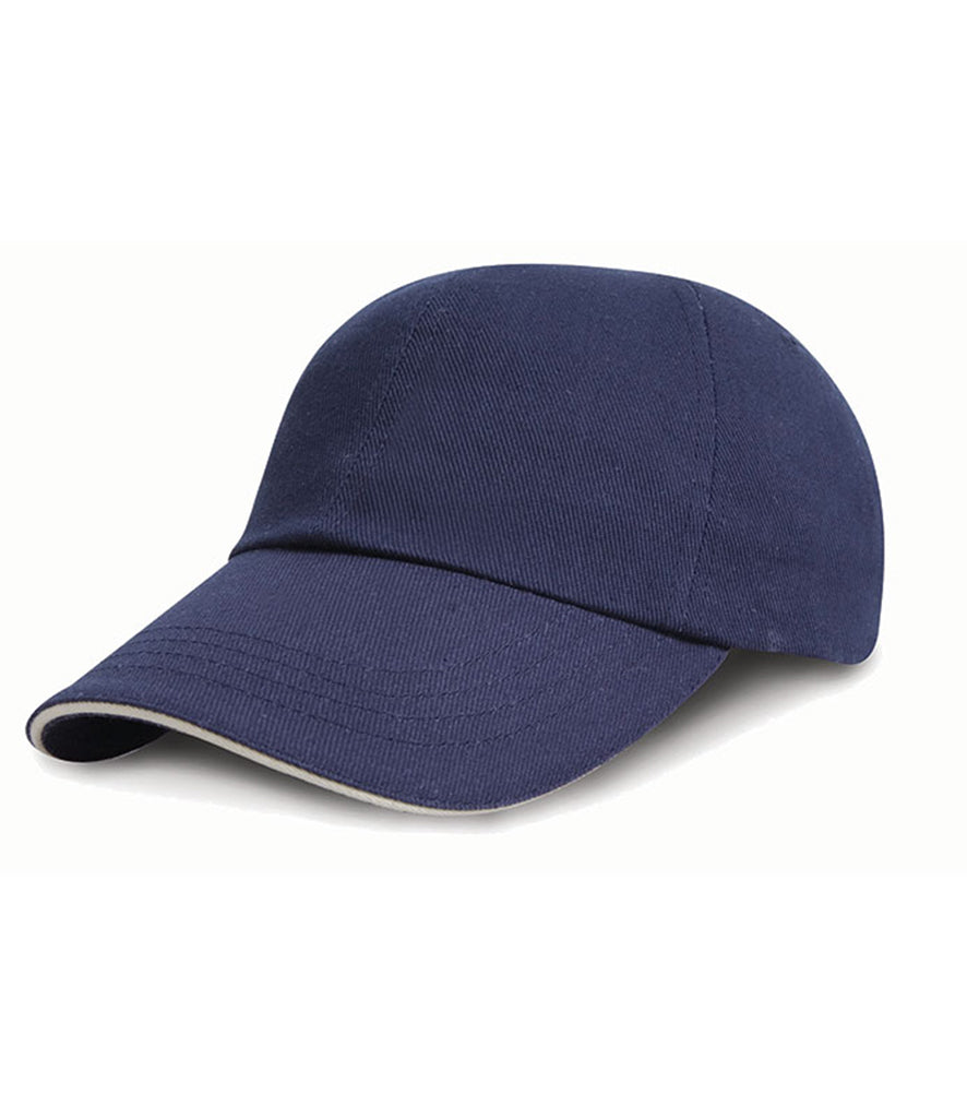 Result Kids Low Profile Heavy Brushed Cotton Cap with Sandwich Peak