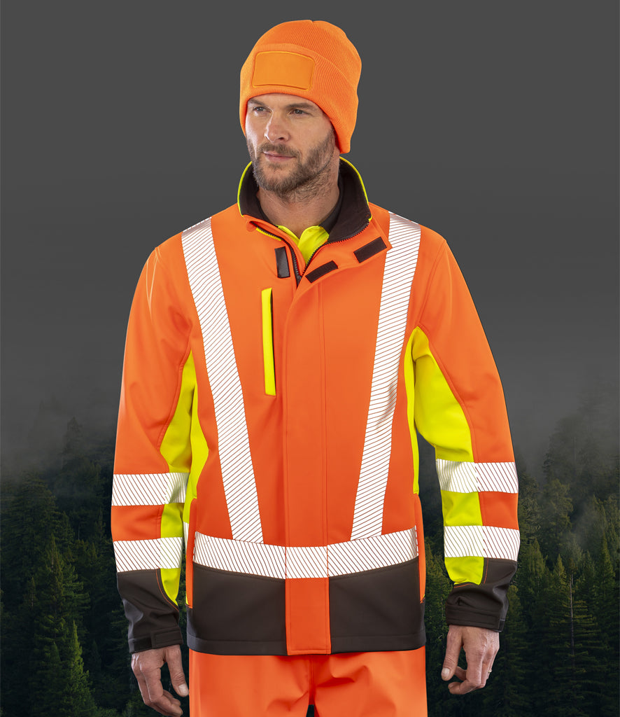 Result Recycled Three Layer Printable 3-Tone Safety Soft Shell Jacket