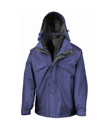 Result 3-in-1 Waterproof Zip and Clip Fleece Lined Jacket