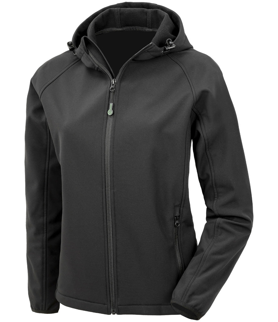 Result Genuine Recycled Ladies Three Layer Printable Hooded Soft Shell Jacket