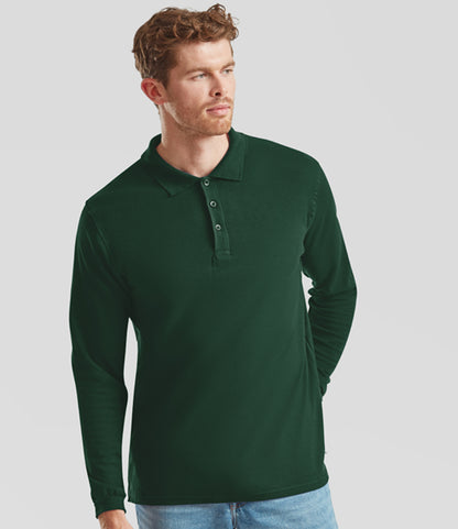 Fruit of the Loom Premium Long Sleeve Cotton Piqué Polo Shirt