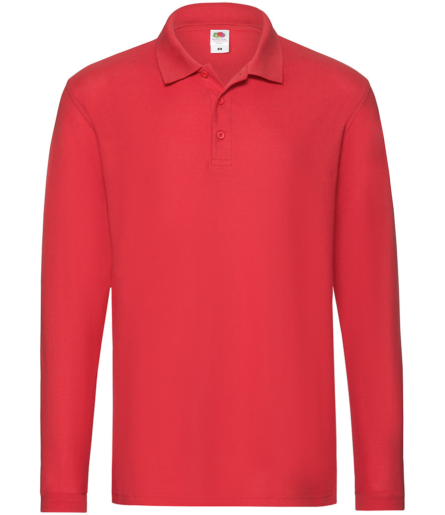 Fruit of the Loom Premium Long Sleeve Cotton PiquÃ© Polo Shirt