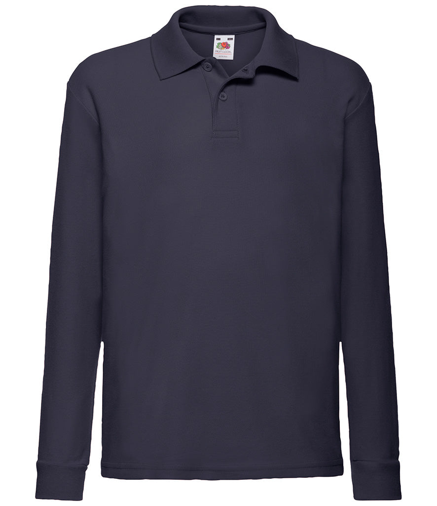 Fruit of the Loom Kids Long Sleeve Poly/Cotton PiquÃ© Polo Shirt