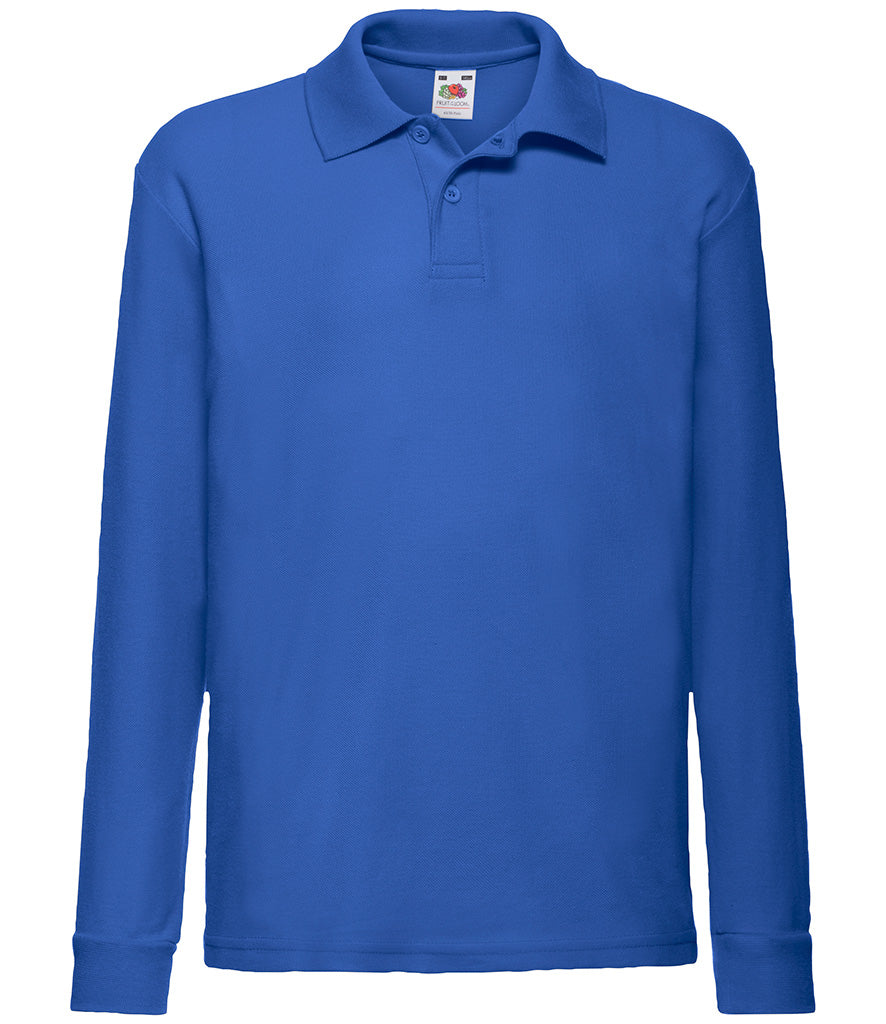 Fruit of the Loom Kids Long Sleeve Poly/Cotton PiquÃ© Polo Shirt