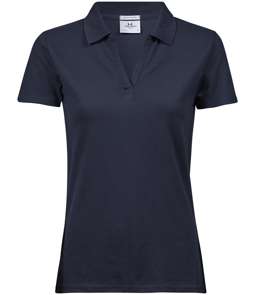 Tee Jays Ladies Luxury Stretch V Neck Polo Shirt