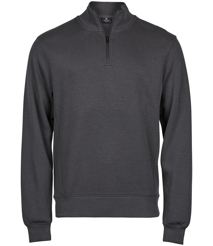 Tee Jays Ribbed Interlock Half Zip Sweatshirt