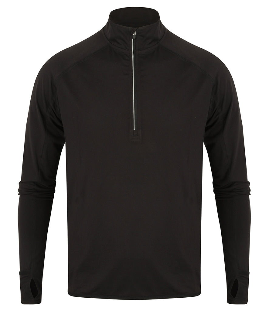 Tombo Long Sleeve Zip Neck Performance Top